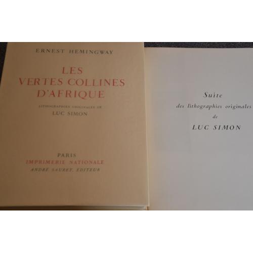 Oeuvres Completes D'e. Hemingway - Tome V - Les Vertes Collines D'a... on Productcaster.