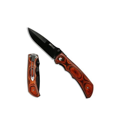 Couteau Mtech / Manche Bois Pakka Rouge 11,1 Cm + Clip/ Lame Noire ... on Productcaster.