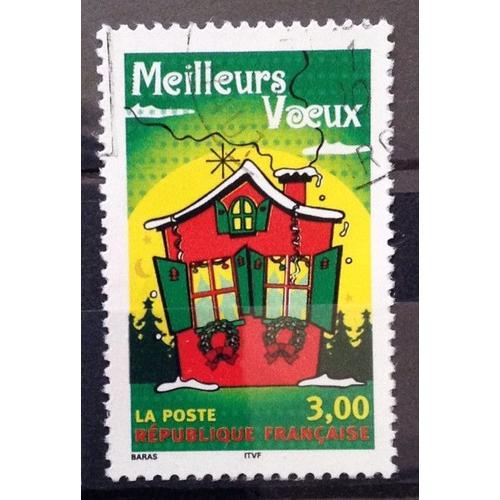 France - Meilleurs Voeux - Maison Rouge Volets Verts 3,00 (Très Jol... on Productcaster.