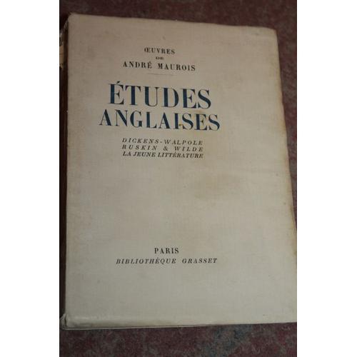 Etudes Anglaises : Dickens, Walpole, Ruskin Et Wilde; La Jeune Litt... on Productcaster.