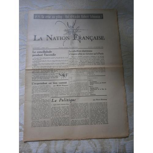 Nation Francaise (La) N° 107 - 23/10/1957 - La Crise Au Galop :Qui ... on Productcaster.