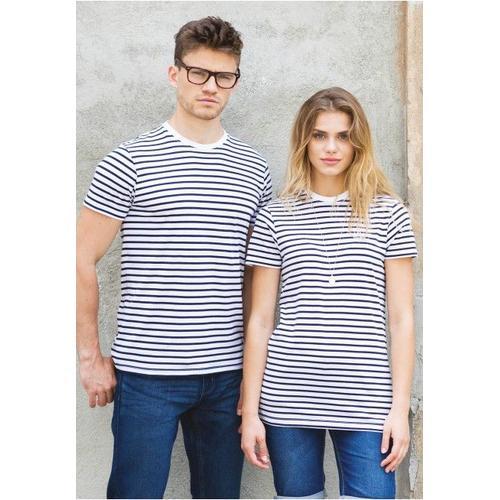 T-Shirt Marinière Rayé Blanc Et Bleu Marine Pour Femme Taille Xxs X... on Productcaster.