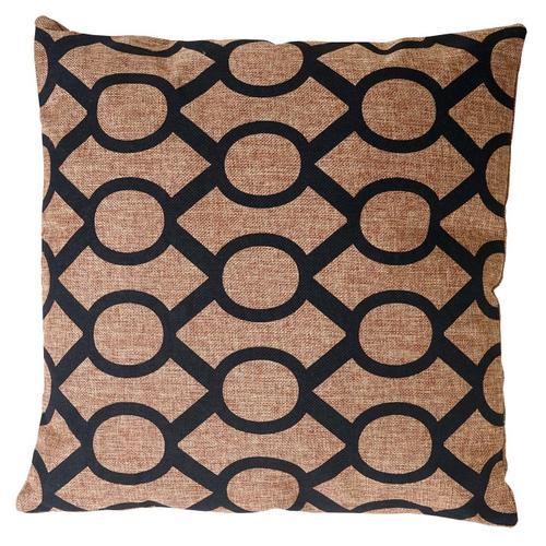 Coussin De Décoration, Cercles, Coussin Avec Bourrage, Marron / Noi... on Productcaster.