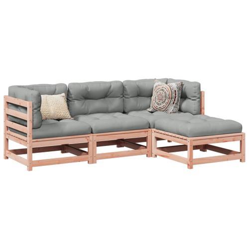 Vidaxl Salon De Jardin 4 Pcs Et Coussins Bois Massif Sapin De Douglas on Productcaster.