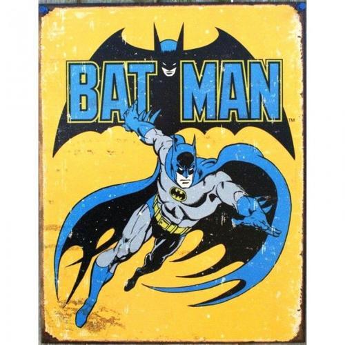 Plaque Super Hero Batman Jaune Viellit Tole Affiche Usa on Productcaster.