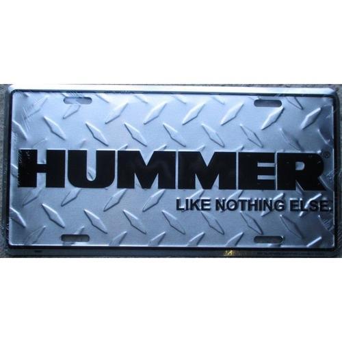 Plaque D Immatriculation Hummer Sur Fond Alu Strié Tole Pub on Productcaster.