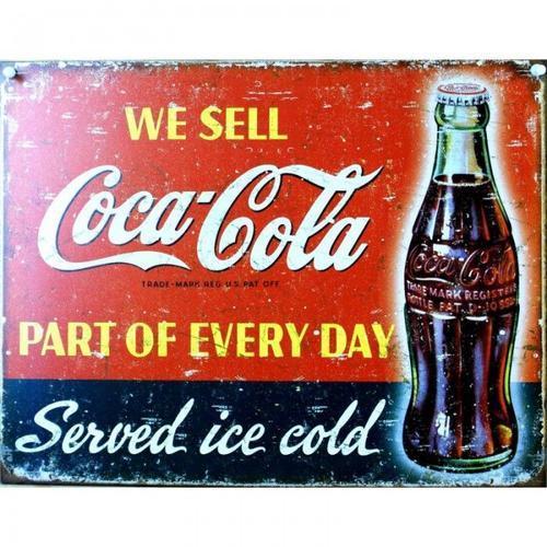 Plaque Coca Cola We Sell Part Of Every Day Tole Deco Bar Us on Productcaster.