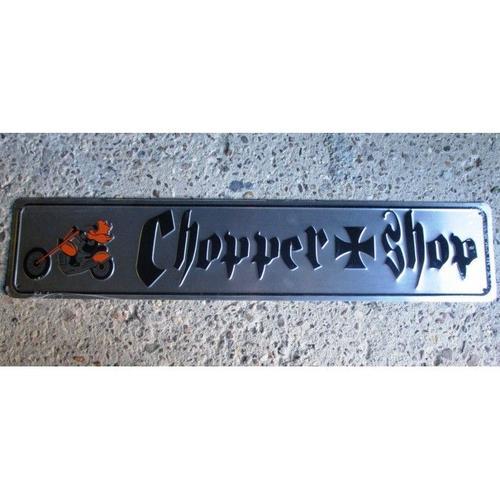 Plaque De Rue Chopper Shop Tole Deco Biker Garage Affiche on Productcaster.