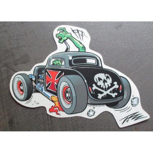 Sticker Hot Rod Pirate Croix Malte Rouge Autocollant Rock on Productcaster.