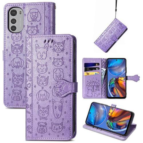 Étui Pour Moto E32 Animaux De Dessin Animé Étui En Cuir Couverture ... on Productcaster.