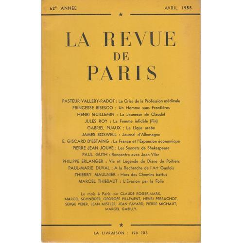 La Revue De Paris Avril 1955 on Productcaster.