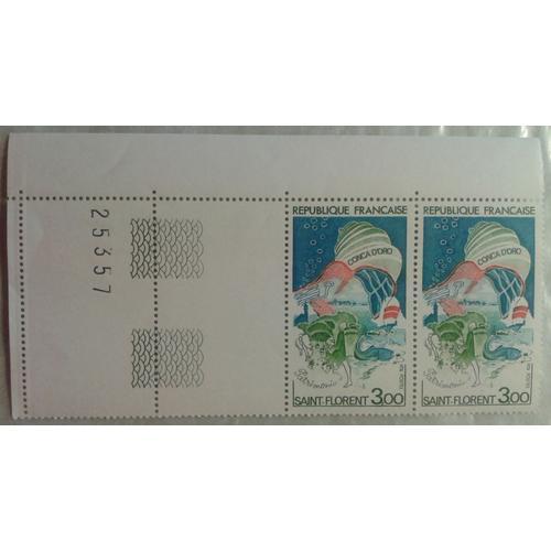 Bloc Paire 2 Timbres France 1974 Saint-Florent Yvert Et Tellier N°1... on Productcaster.