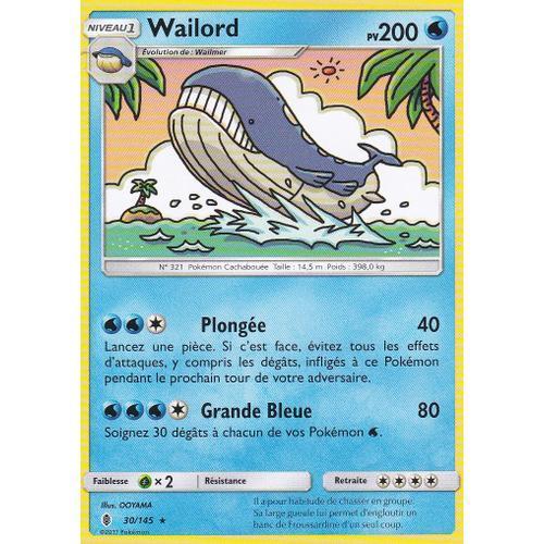 Carte Pokemon - Wailord - 30/145 - 200pv - Soleil Et Lune 2 Gardien... on Productcaster.