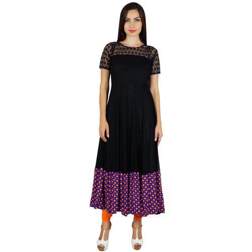 Bimba Femmes Net Noir Anarkali Kurta Robe Longue Partie Kurti Vteme... on Productcaster.