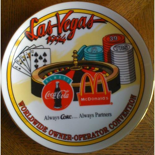 Assiette Vide-Poches Las Vegas 1994 Coca-Cola Mc Donald Jeu De Casino on Productcaster.