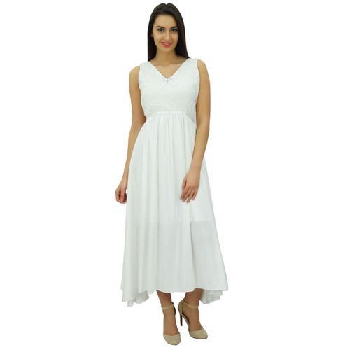 Bimba Robe Sans Manches En Dentelle Et En Coton Maxi Occasionnel De... on Productcaster.