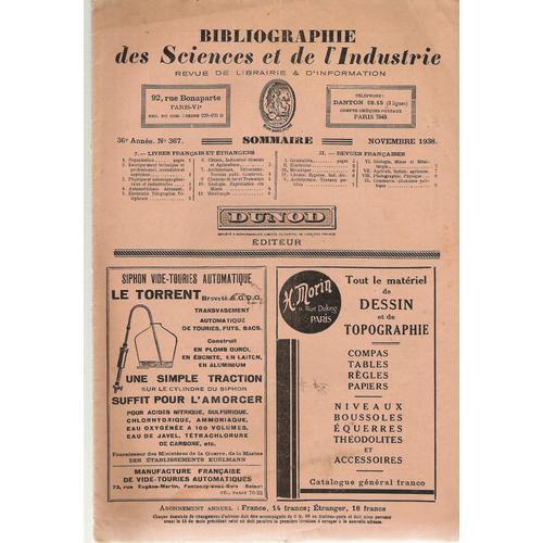 Bibliographie Des Sciences Et De L'industrie 367 on Productcaster.