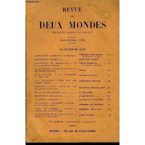 Revue Des Deux Mondes Cvie Annee N°4 - L¿État Militaire De La Franc... on Productcaster.