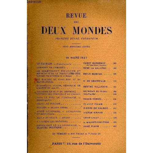 Revue Des Deux Mondes Cviie Annee N°3 - Le Parrain. ¿ Première Part... on Productcaster.