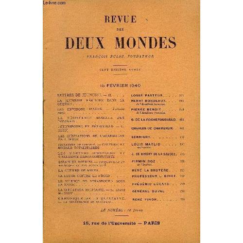 Revue Des Deux Mondes Cxe Annee N°4 - Lettres De Jeunesse. ¿ Ii.. L... on Productcaster.