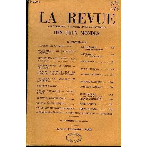 La Revue Litterature, Histoire, Arts Et Sciences Des Deux Mondes N°... on Productcaster.