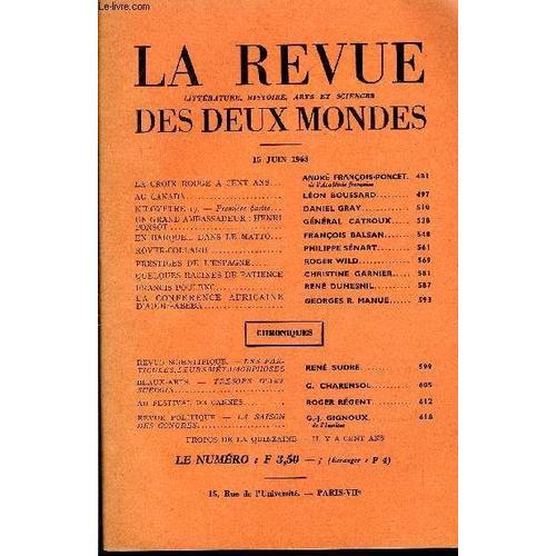 La Revue Litterature, Histoire, Arts Et Sciences Des Deux Mondes N°... on Productcaster.