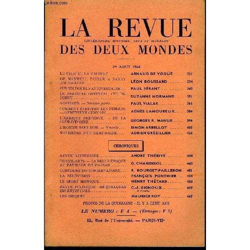 La Revue Litterature, Histoire, Arts Et Sciences Des Deux Mondes N°... on Productcaster.