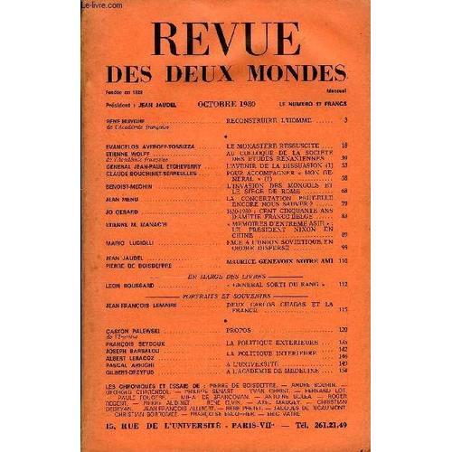 Revue Des Deux Mondes N°10 - Rene Huyghe De L Académie Française.. ... on Productcaster.