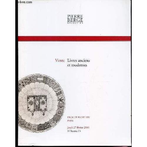 Catalogue De Vente Aux Encheres - Livres Anciens Et Modernes. on Productcaster.