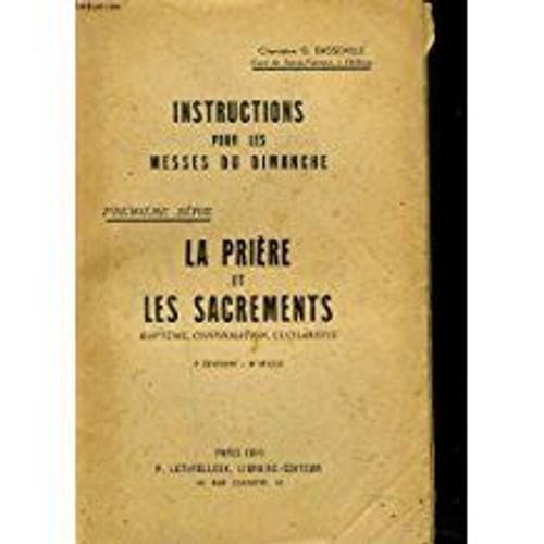 Instructions Pour Les Messes Du Dimanche. Premiere Serie. La Priere... on Productcaster.