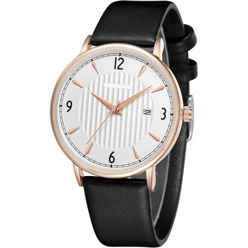 Montre-Homme-Bracelet-Cuir-Etanche-Très-Mince-Montre-Pour-Couple Qu... on Productcaster.