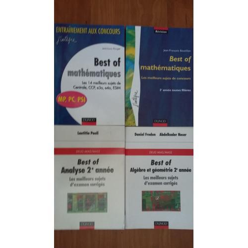 Lot De 4 Livres Best Of Analyse Algèbre Géométrie Problèmes De Conc... on Productcaster.