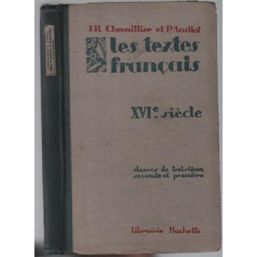 Les Textes Français Xvie Siècle Classes De Troisième Seconde Et Pre... on Productcaster.