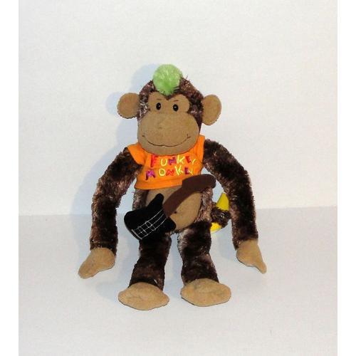 Peluche Singe Funkey Monkey Doudou Chimpanzé Crête Verte 40 Cm on Productcaster.