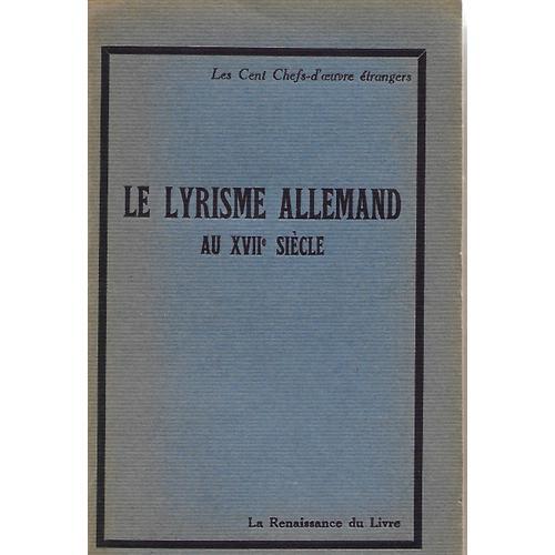 Le Lyrisme Allemand Au Xviie Siècle on Productcaster.