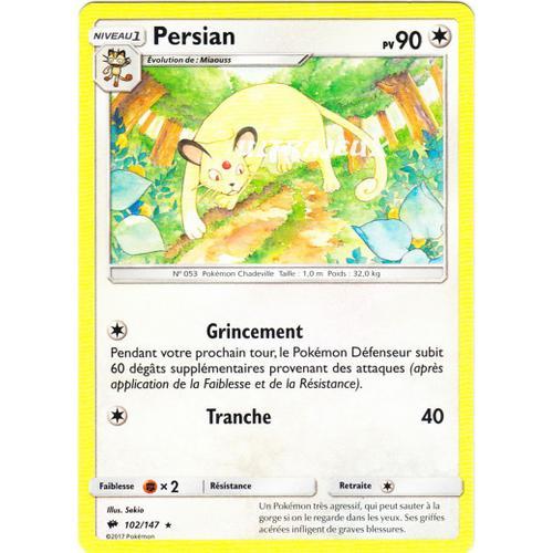 Pokémon - 102/178 - Persian - Sl3 - Soleil Et Lune - Ombres Ardente... on Productcaster.