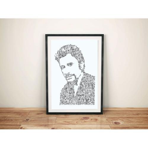 Portrait Biographique De Johnny Halliday - Format A3 42x30cm- Signe... on Productcaster.