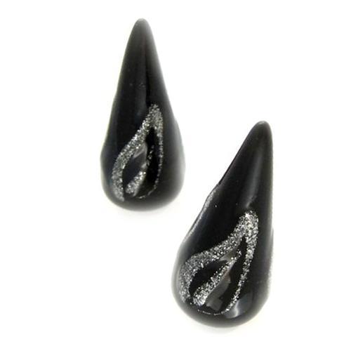 Boucles Argent "Dark Angel" Noir Argenté on Productcaster.