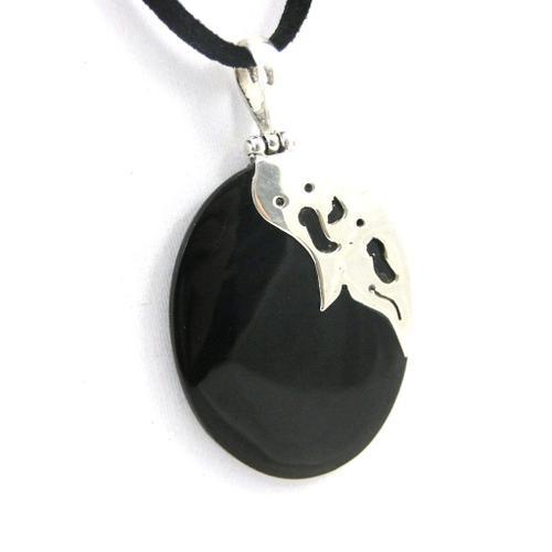 Collier Argent "Mineralia" Nacre Noir on Productcaster.