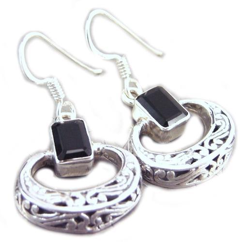 Les Trésors De Lily G5359 - Boucles Argent 'heaven' Onyx on Productcaster.