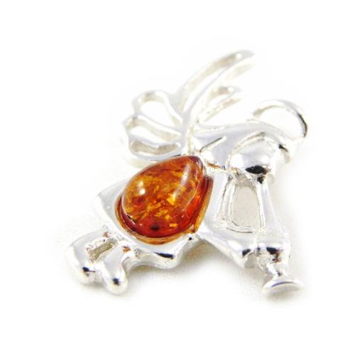 Pendentif Argent "Ange Musicien" Ambre on Productcaster.