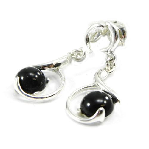 Boucles Argent "Déesse Noir De Jais on Productcaster.