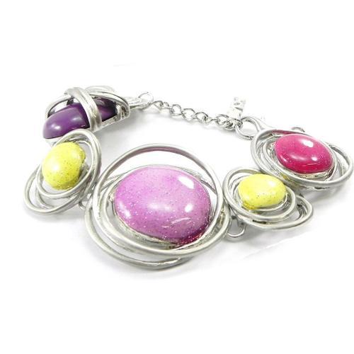 Bracelet Créateur "Dragibus" Rose Jaune Violet on Productcaster.