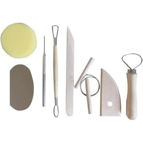 Lot de 8 outils de modelage en bois et céramique on Productcaster.