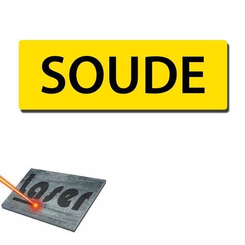 Plaque gravée autocollante 30x10 cm "Soude" fond jaune on Productcaster.