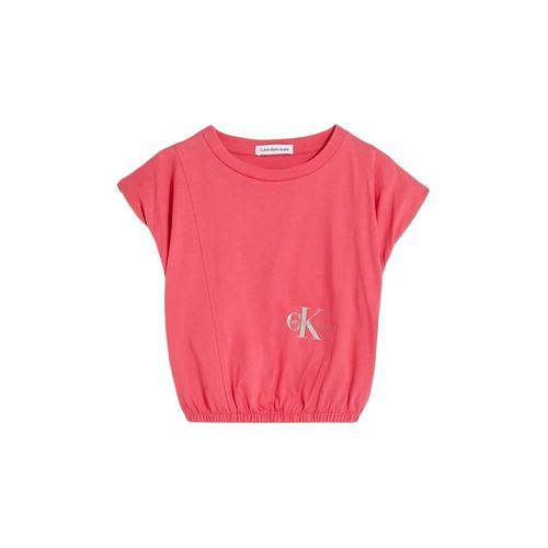 Calvin Klein Jeans T-Shirt À Manches Courtes Pour Fille En Coton Rose on Productcaster.