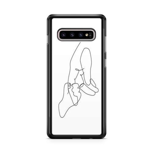 Coque Pour Samsung Galaxy S10 Line Art Drawing Bébé Amour Animaux W... on Productcaster.