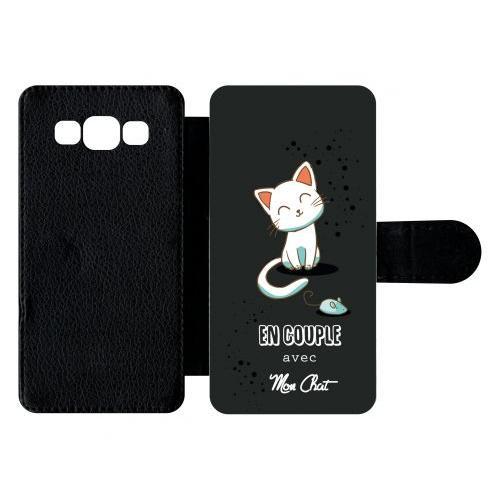 Etui À Rabat Galaxy A5 (2015) - En Couple Avec Mon Chat Fond Noir 2... on Productcaster.