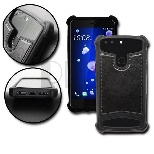 Wiko Lenny 4 Plus Coque Arrière Façon Cuir Noir Contours En Silicon... on Productcaster.