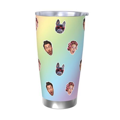 Gobelet Personnalisé Avec Visage 590ml Couleur Arc-En-Ciel Pastel =... on Productcaster.